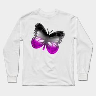 LGBTQ+ Pride Butterfly - Asexual Long Sleeve T-Shirt